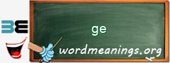 WordMeaning blackboard for ge